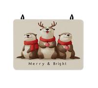 Copertura superiore per stufa elettrica, sciarpa natalizia con corna di renna, in gomma marrone, antiscivolo, per piano in vetro, elettrico, cottage, cucina, decorazione, 71 x 50 cm