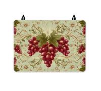 Copertura superiore per stufa elettrica, vintage, elegante, foglie di vite, in gomma rossa, antiscivolo, protezione per la cucina, decorazione per la cucina, 71 x 50 cm