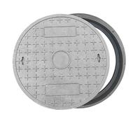 Copertura superiore solida con inserto in fibra di vetro,chiusino e telaio rotondi in resina,costruzione resistente alle intemperie for esterni,parchi e cortili(23.6x2.3in)