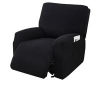 Copertura Tavolo Esterno 4 pezzi Jacquard divano reclinabile fodera 1 posto poltrona singola copertura protezione mobili anti-polvere(Noir)