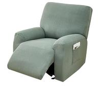Copertura Tavolo Esterno 4 pezzi Jacquard divano reclinabile fodera 1 posto poltrona singola copertura protezione mobili anti-polvere(Cypress Green)