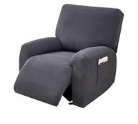 Copertura Tavolo Esterno 4 pezzi Jacquard divano reclinabile fodera 1 posto poltrona singola copertura protezione mobili anti-polvere(Grey)
