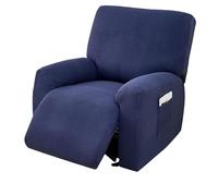 Copertura Tavolo Esterno 4 pezzi Jacquard divano reclinabile fodera 1 posto poltrona singola copertura protezione mobili anti-polvere(Navy)