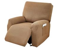 Copertura Tavolo Esterno 4 pezzi Jacquard divano reclinabile fodera 1 posto poltrona singola copertura protezione mobili anti-polvere(Camel)