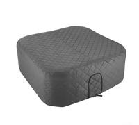 Copertura termica gonfiabile, isolante, impermeabile, 145 x 145 x 70 cm, con design ad assorbimento solare, ritenzione del calore per vasche idromassaggio (grigio)
