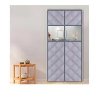 Copertura termica magnetica per porta, 100 x 200 cm, impermeabile e antivento, installazione senza trapano, tessuto di bue grigio, per porte 70220 cm, isolamento ad alta efficienza energetica con