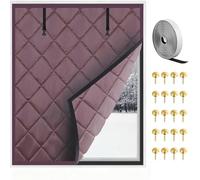 Copertura Termica per Finestre Invernali, Copertura Termica in Tessuto Oxford Resistente, Contro Il Freddo Kit Pellicola per Finestre, per Infissi, Mansarde, Roulotte e Camper(Brown,130x269cm)