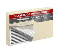 Copertura termica per interni AC invernale a 3 strati in tessuto Oxford 600D, kit di barriera termica paraspifferi, ermetico, blocco freddo, doppio cavo, dimensioni 53 x 15 x 3,5 cm, grigio (-53 x 9 x