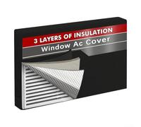 Copertura termica per interni AC invernale a 3 strati in tessuto Oxford 600D, kit di barriera termica paraspifferi ermetico blocco freddo doppio cavo fori dimensioni 53,3 x 38,9 x 8,9 cm grigio (64 x