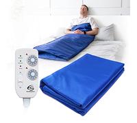 Copertura Termica SPA Infrarossa 180x220 cm, 2 Zone di Riscaldamento con Telecomando, Sauna Portatile a Casa, Terapia Infrarossa, Disintossicazione del Corpo, Macchina per la Bellezza (Blu)