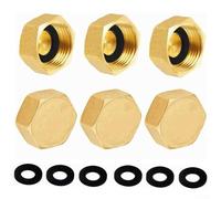 Copertura terminale in ottone per tubo da giardino, 6 pezzi, per filettatura da 1/2 3/4 3/8 pollici, resistente alle perdite, per gestione del flusso d'acqua all'aperto (dimensioni 3/4)