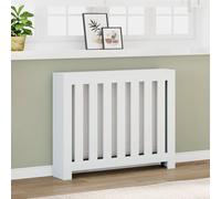 vidaXL Copertura Termosifone Bianca 104x20x82 cm in Legno Multistrato, copritermosifone, Copertura termosifone Ampia, Copertura Sottile termosifone