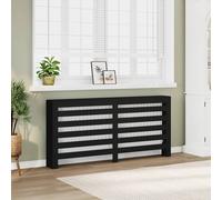 Copertura Termosifone Nera 175x20x82 cm in Legno Multistrato