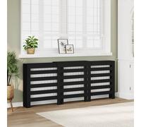 Copertura Termosifone Nera 205x21,5x83,5 cm Legno Multistrato