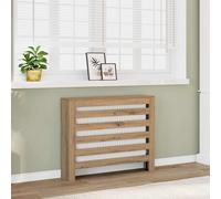 vidaXL Copertura Termosifone Rovere 104x20x82 cm in Legno Multistrato, copritermosifone, copertura termosifone ampia, copertura sottile termosifone