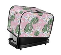 Copertura tostapane a 2 fette, foglie verdi, gigli, fiori, copertura tostapane impermeabile con tasche per cucina, piccola copertura per dispositivi e protezione delle impronte digitali, lavabile in