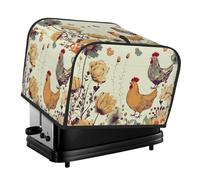 Copertura trapuntata per tostapane a 4 fette, con manico, motivo: galline che volano con farfalle tra i fiori, copertura antipolvere per casa, tavolo, cucina, decorazione
