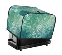 Copertura trapuntata per tostapane a 4 fette, con manico, verde mare, alghe blu, copertura antipolvere per casa, tavolo, cucina, decorazione