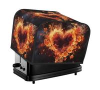 Copertura trapuntata per tostapane a 4 fette, copertura per piccoli elettrodomestici con manico, fiori di fuoco e cuore, copertura antipolvere per casa, tavolo, cucina, decorazione