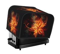 Copertura trapuntata per tostapane a 4 fette, per piccoli elettrodomestici, con manico, fiori di fuoco astratti, copertura antipolvere per casa, tavolo, cucina, decorazione