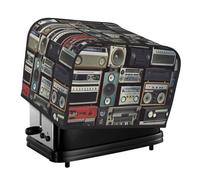 Copertura trapuntata per tostapane a 4 fette, per piccoli elettrodomestici, con manico, stile vintage, per radio boombox, tostapane, copertura antipolvere per casa, tavolo, cucina, decorazione