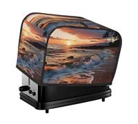Copertura trapuntata per tostapane con 2 fette di spiaggia, tramonto e onde del mare, copertura trapuntata per piccoli elettrodomestici, con manico, decorazione per casa, tavolo, cucina