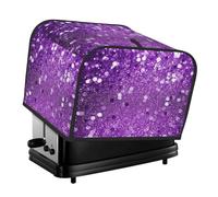 Copertura trapuntata per tostapane con 4 fette di glitter viola scintillanti, copertura per piccoli elettrodomestici, con manico, decorazione per casa, tavolo, cucina