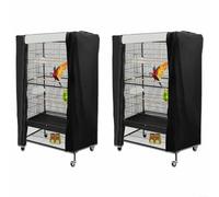 Copertura traspirante per gabbia per uccelli, con tessuto in twill di nylon e pannello frontale regolabile, progettata per regolare la luce nelle gabbie per uccelli (M)