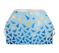 Copertura triangolare blu e gialla per barbecue da esterni, 165 cm, impermeabile, resistente, resistente allo sbiadimento e ai raggi UV, con coulisse regolabile per polvere e vento