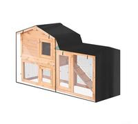 Copertura triangolare per conigliera con orlo regolabile e antivento, design per la sicurezza all'aperto (nero, 180 x 52 x 86 cm)