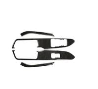 Copertura Trim Per Ford Per Mustang GT 2015-2021 In Fibra Carbonio Per Finestrini Auto Interruttore Sollevamento Pannello Controllo Decorazione Copertura Adesivo Copertura Pannello(Black(LHD))