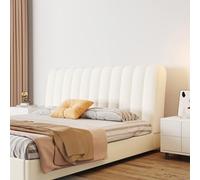 Copertura universale imbottita in velluto King Size Protector Elastic Slipcover per decorazione letto crema bianco adatto 120 cm s facile da installare.