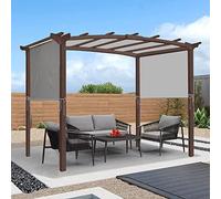Copertura universale impermeabile per pergola, 5,2 x 2 m, ricambio per gazebo curvo grigio con 4 cinghie, perfetta protezione esterna per terrazze e giardini