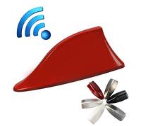 Copertura universale per antenna radio FM, per tettuccio auto, copertura per antenna a pinna di squalo, universale, segnale radio FM, con base adesiva, impermeabile (rosso)