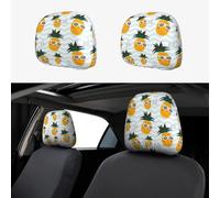 Copertura universale per poggiatesta auto, con stampa di ananas, 2 pezzi, traspirante, elastica, per SUV, camion, furgoni e auto