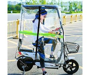 Copertura universale per scooter elettrico, tenda trasparente completamente chiusa con parasole e specchietto retrovisore, parasole ideale per scooter