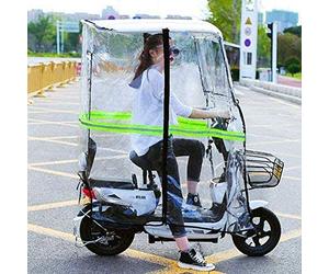 Copertura universale per scooter elettrico, tenda trasparente completamente chiusa con parasole e specchietto retrovisore, parasole ideale per scooter