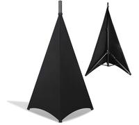 COPERTURA UNIVERSALE PER SUPPORTO PER ALTOPARLANTE DJ LEGGERO GONNA PER SUPPORTO PER TREPPIEDE A TRIPLO LATO MATERIALE ELASTICIZZATO NERO ADATTO PER PERFORMANCE SUL PALCO