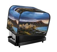 Copertura universale per tostapane a 2 fette con tasche, copertura per tostapane Hawaii Skyline Diamond Head Volcano Kitchen Small Appliance Cover con manico Copertura per forno Protezione da polvere