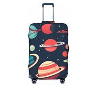 Copertura universale per valigie con stampa di pianeti dello spazio esterno, protezione elastica lavabile per bagagli da viaggio, Nero , L