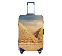 Copertura universale per valigie con stampa piramide egiziana nel deserto, elastica, lavabile, da viaggio, Nero , M