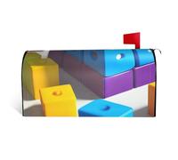 Copertura variopinta della cassetta postale dei blocchi di costruzione con la chiusura magnetica 25.5x21 nelle decorazioni all'aperto durevoli per la stagione di festival