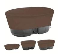 Copertura vasca idromassaggio, 420D Oxford Termica antipolvere contro il vento UV Spa tutte stagioni Piscina protettiva Fune, Interni Esterni Estate Inverno (Coffee,133x81x31cm/50-Gallon)