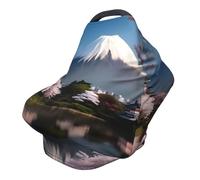Copertura versatile per passeggino con stampa del Monte Fuji all'inizio della primavera, appositamente progettata per il tuo bambino