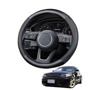 Copertura Volante Auto in Fibra di Carbonio per 1 Series E81 E82 E87 E88 2003-2011 Antiscivolo Traspirante Protezioni del Volante Nero Opaco Forma Rotonda,Matte+Leather