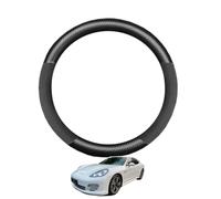 Copertura Volante Auto in Fibra di Carbonio per 970 2009-2014 Antiscivolo Traspirante Protezioni del Volante Nero Opaco Forma Rotonda,Matte+Suede