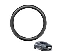 Copertura Volante Auto in Fibra di Carbonio per I20 N 2020-2024 Antiscivolo Traspirante Protezioni del Volante Nero Opaco Forma Rotonda,Matte+Suede