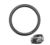 Copertura Volante Auto in Fibra di Carbonio per Jazz/Fit GK 2014-2019 Antiscivolo Traspirante Protezioni del Volante Nero Opaco Forma Rotonda,Matte+Leather