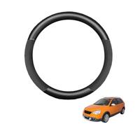 Copertura Volante Auto in Fibra di Carbonio per Polo 9N 2001-2009 Antiscivolo Traspirante Protezioni del Volante Nero Opaco Forma Rotonda,Matte+Suede