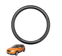 Copertura Volante Auto in Fibra di Carbonio per Polo 9N 2001-2009 Antiscivolo Traspirante Protezioni del Volante Nero Opaco Forma Rotonda,Matte+Leather
